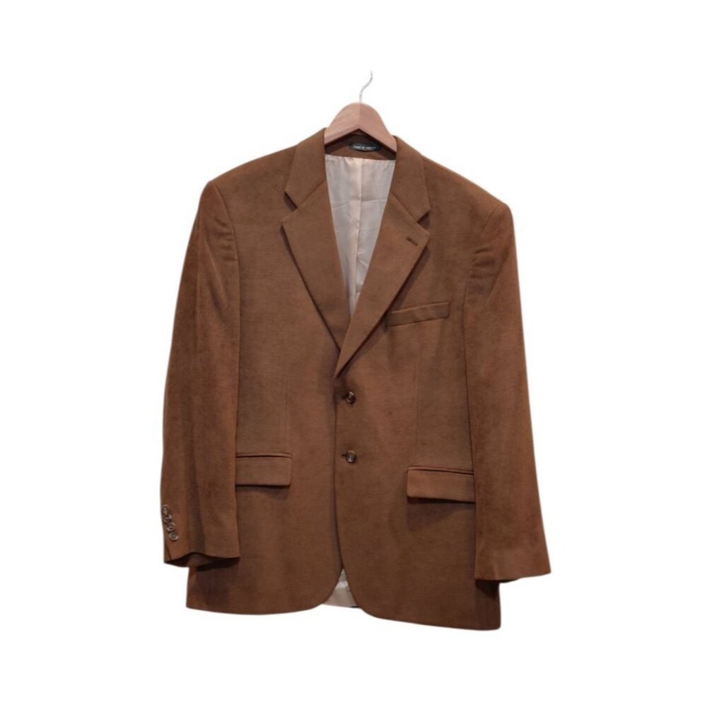 Vtg 90s LRL Lauren Ralph Lauren 2-Button Faux Suede Sport Coat 42R Blazer Preppy